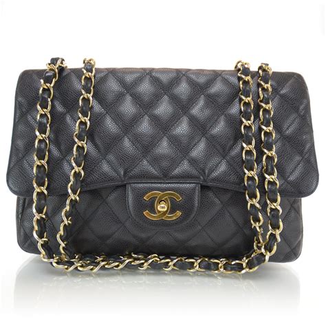 chanel jumbo flap black caviar